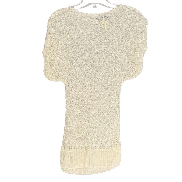 3/$20 ❤️ MYLESPORT Vintage Cream Crocheted Top US S - Picture 1 of 6